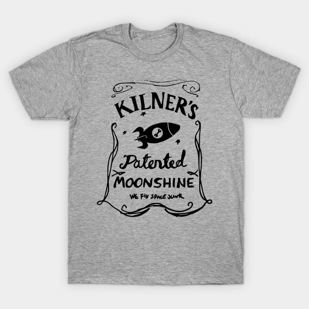 Kilner's Patented Moonshine label (black outline) T-Shirt by Battle Bird Productions